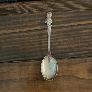 Vintage Woodpecker Plated Spoon